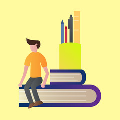 Set Of Learning Book Illustration template. Online education. Modern flat design concept of web page design for website and mobile website. Easy to edit and customize. Vector illustration