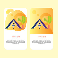 Set Of Learning Book Mobile page template of Online education. Modern flat design concept of web page design for  Aplication and mobile website. Easy to edit and customize. Vector illustration.