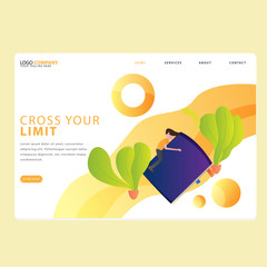 Set Of Learning Book Landing page template of Online education. Modern flat design concept of web page design for website . Easy to edit and customize. Vector illustration.
