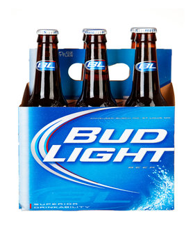 Saint Louis, MO . USA - 02.02.2011: Six Pack Of Bud Light From Anheuser-Busch ABInBev