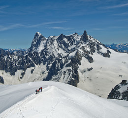 Landscape during the ascent to Aiguille du midi in summer.