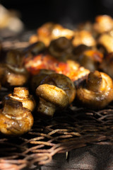 mushroom food, brown, bean, roasted, macro, fresh, meat, cafe, aroma, beans, hot, drink, black, snack, close-up, roast, seed, barbecue, meal, dark, healthy, market, dinner, espresso, 