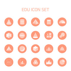 A collection of training icons, such as shapes, graphs, and tools associated with math training.