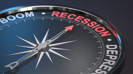 Recession - Economy - Modern Compass - obrazy, fototapety, plakaty