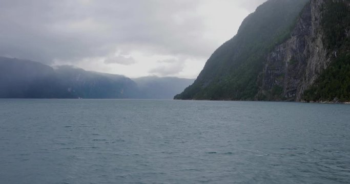 Stranda (Norway) - 4k real time panoramic video fjord view from the ship