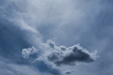 Obraz premium Storm cloud. Windless weather before the storm. There's a big storm coming.