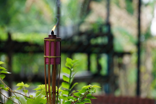 Bamboo citronella torches