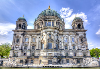 Fototapeta na wymiar Berlin Cathedral (Berliner Dom) facade on Museum island, Germany