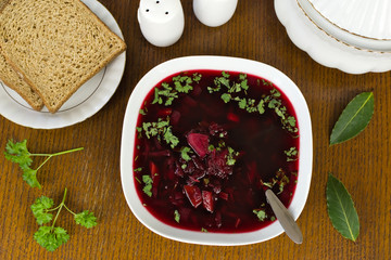 Red Borscht With Potatoes