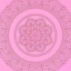 Seamless pattern with mandala element. Vintage decorative elements.  Islam, Arabic, Indian, Ottoman motifs.