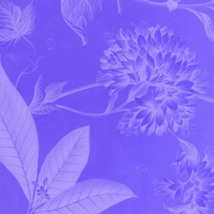 Floral vintage seamless pattern on blue background