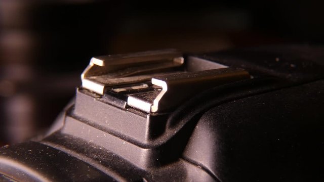 Closeup of camera hot shoe
