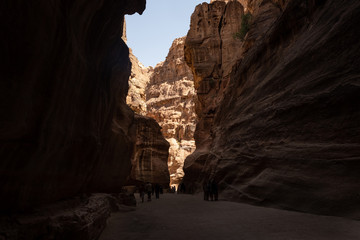 The narrow passage to the City of Petra is called the "Siq"