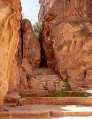 Petra site contains many narrow passages