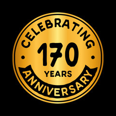 170 years anniversary logo design template. One hundred and seventy years logtype. Vector and illustration.