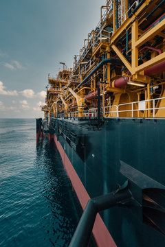 Side view of FPSO vessel