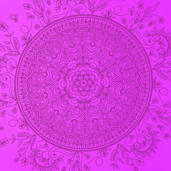 Seamless pattern with mandala element. Vintage decorative elements.  Islam, Arabic, Indian, Ottoman motifs.