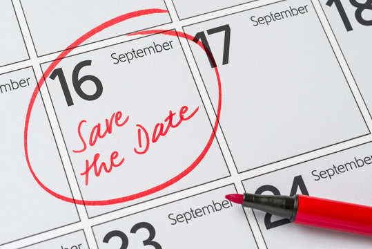 Save The Date Written On A Calendar - September 16