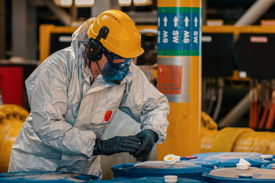 Close up view of worker in FSPO vessel