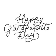 Happy grandparents day poster vector illustration. Best congratulation lettering card written in white font on blank white background referring to senior people with grandchildren flat style concept