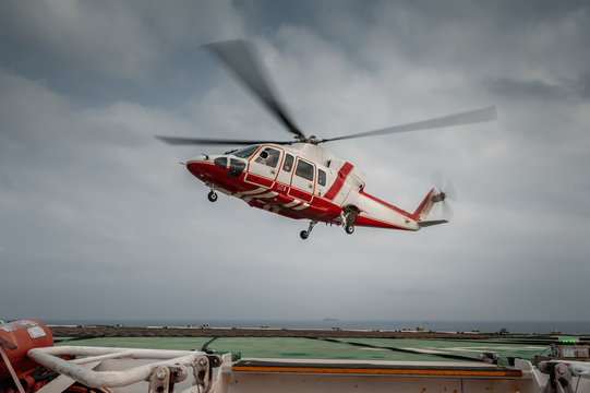 View of a helicopter flying