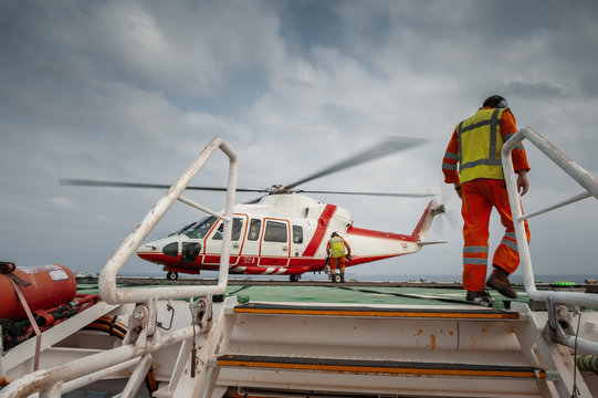 View of helicopter on FPSO
