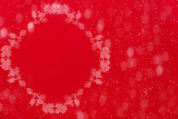 Red background with Christmas ornaments