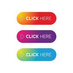 Click Here button set vector