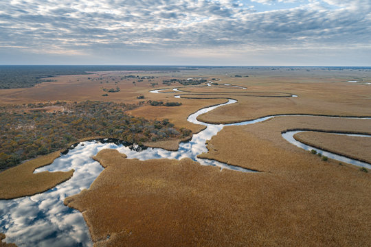 Cuando River Winding Through Extensive Flood Plain