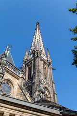 Fototapeta na wymiar View of the Leipzig church Peterskirche in Leipzig,Germany,.at blue sky