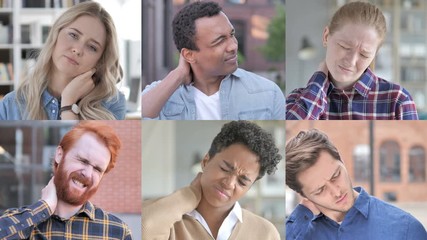Collage of Young People Having neck pain
