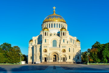 Fototapeta na wymiar Naval Cathedral of Saint Nicholas in Kronstadt, St. Petersburg, Russia