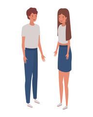 Fototapeta premium couple of people standing on white background