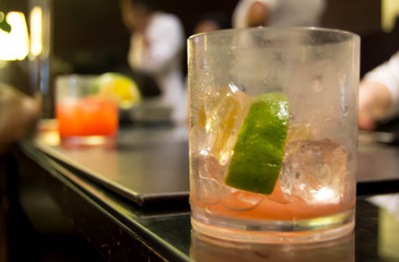 Finished glass of fruit punch