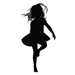 a girl dancing body silhouette vector