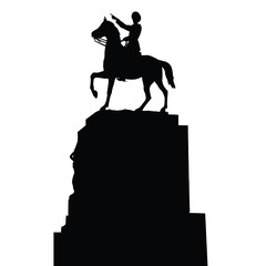 Naklejka premium Silhouette vector of the ataturk statue, that located in Izmirturkey