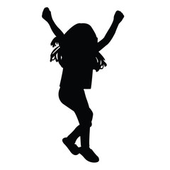 a girl jumping body silhouette vector