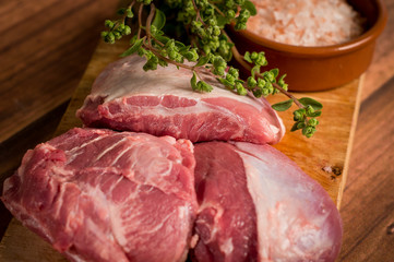 Fresh raw meat on a cutting board