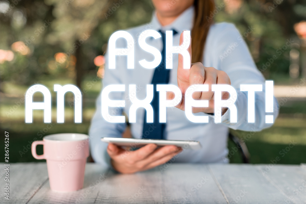 Aufkleber text sign showing ask an expert. business photo text confirmation that have read understand and agre