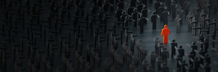 Feeling different, original 3d rendering illustration