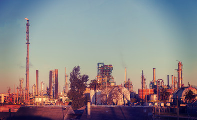 metal pipelines petrochemical industry. disgusting production pollutes the environment