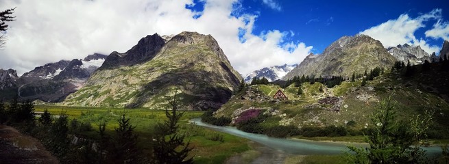 Landscape in the mountains with river 