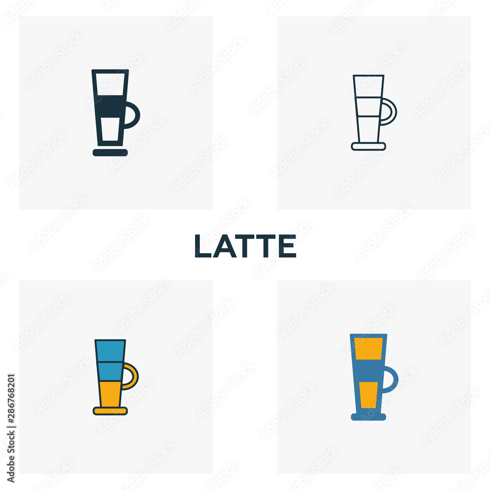 Poster latte icon. thin line symbol design from coffe shop icon collection. ui and ux. creative simple latt