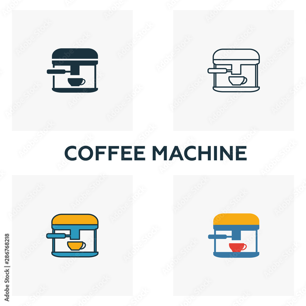 Poster coffee machine icon. thin line symbol design from coffe shop icon collection. ui and ux. creative si