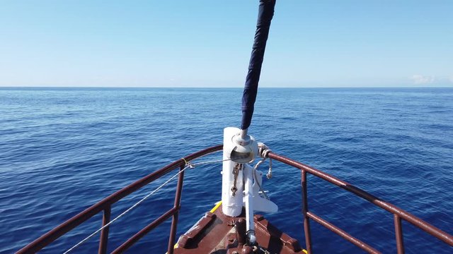 Boat heading towards the atlantic ocean on a daylight