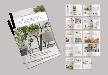 Magazine Layout with Pale Color Accents