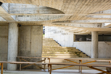 Fototapeta premium Podmilacje, Bosnia and Herzegovina - July 17, 2019. Interior of area around Church of St John in Bosnia and Herzegovina