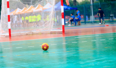 A handball on the playing field