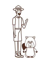 Forest ranger man cartoon design vector illustration