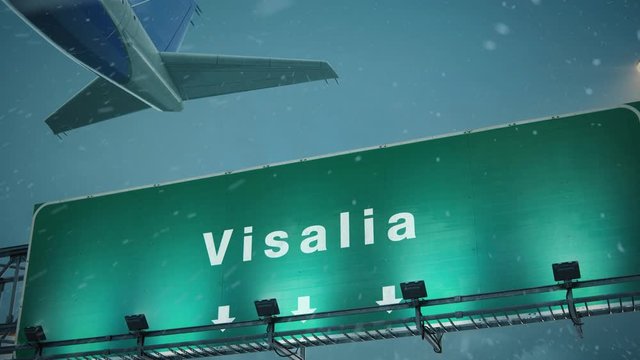 Airplane Take off Visalia in Christmas